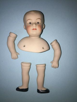 1 Vtg Bisque Baby Boy Doll Kit - Rotating Head Plus Arms & Legs