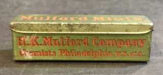 Vintage H.  K Mulford Co.  Chemists Mulford Mints Candy Tin,  Philadelphia,  Pa