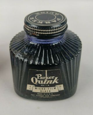 WWII WW2 Parker Quink For VMail Vintage QUINK Micro - Film Black 4 oz Bottle & Box 2