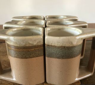 Vintage Rodolfo Padilla Drip Glaze Signed Coffee Mugs Cups (6) Pottery Mexico 3