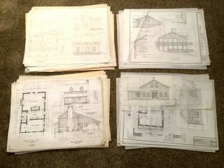 35,  Vintage Architect Drawings Blueprint Plans Wisconsin Homes Other Buildings