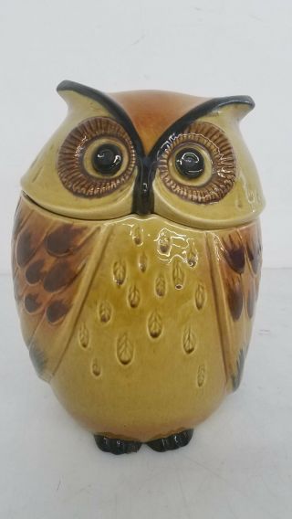 Vintage Mcm Metlox Poppytrail Made In California Ceramic Owl Cookie Jar Dr