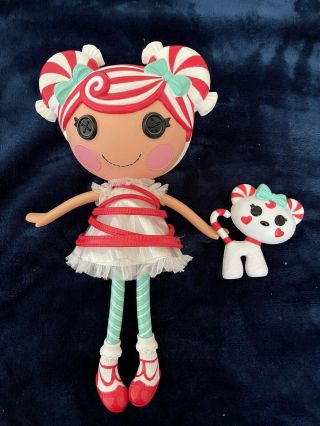 Lalaloopsy Doll E Stripes Peppermint Candy Red Swirl Green Full Size Euc
