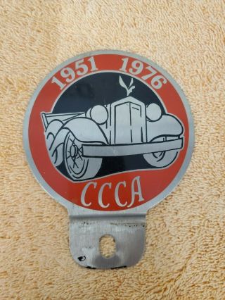 Vintage Ccca Classic Car Club Of America License Plate Topper 25th Anniversary