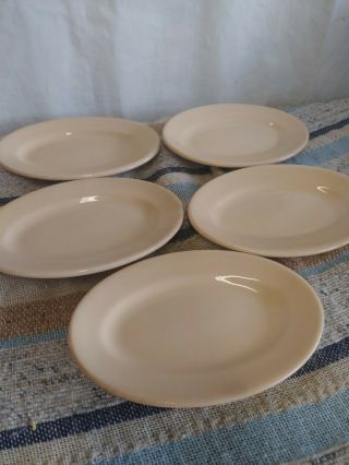 Set Of 5 1950’s Shenango China Rimrol Restaurant 6 1/4” Oval Plates Inca Ware