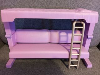 Mattel Barbie Dreamhouse Purple Sofa Couch Converts To Bunk Bed W/ Ladder Euc