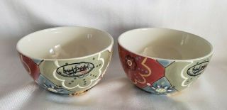Tabletops Gallery Unlimited Tamara Soup Cereal Bowls - Quilt - Set Of 2 - Rare