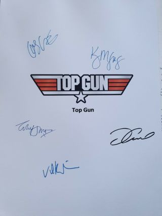 Top Gun Script/screenplay With Movie Poster And Autographs Tom Cruise Etc Print