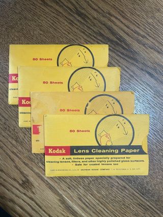 Vintage Kodak Camera Lens Cleaning Paper,  Smartphone Tissue.  4 Packages