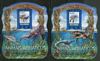 Mozambique Aquatic Animals Of Fauna Set Of Four Deluxe S/ss Nh