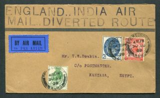 30.  08.  1929 Gb Kgv Stamps On Airmail Cover London,  England To Kantara,  Egypt