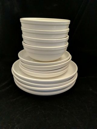 Crate & Barrel Culinary Arts Cafeware Ii White Porcelain Salad Plates
