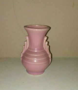 Vintage Vase Art Deco Fredericksburg Art Pottery Retro Pink Vase Look