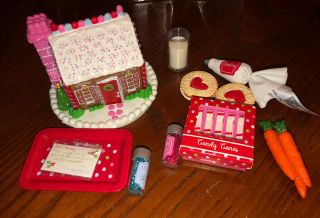 American Girl Christmas Set Gingerbread House,  Cookies Welliewishers Candy Canes