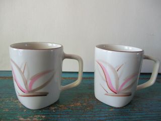 2 Small Winfield China Dragon Flower Mugs Cups