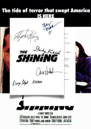 The Shining Script/screenplay With Movie Poster And Autographs Signed Print