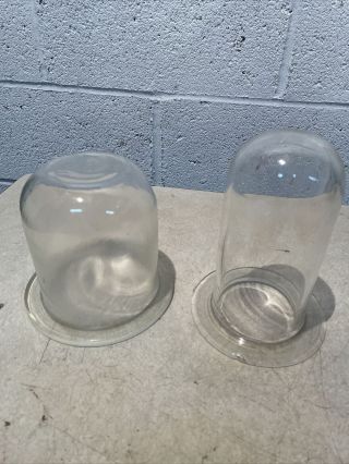 Vintage Scientific Glass Bell Jar - Lab Experiment Vacuum Dome 4”x5” & 3”x6”