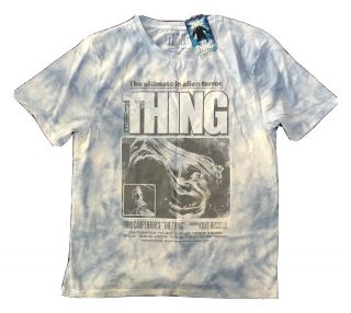The Thing Official Blue Tie Dyed T - Shirt Medium Bnwt Horror Tee 1982