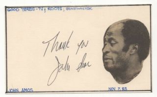 John Amos - Tv Actor: Good Times,  Roots - Autographed 3x5 Card