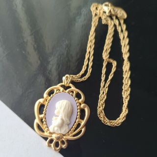 Vintage Pmi Precious Moments Gold Tone Pendant Chain Necklace 20 
