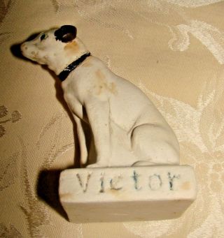 Vintage Victor Nipper Chalk Ware Dog