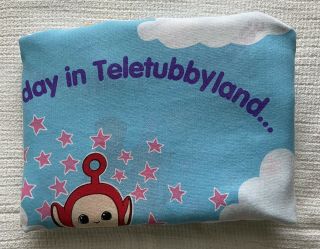 Vintage 1998 Here Come The Teletubbies Twin Bed Flat Sheet Kid 