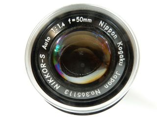 Nikon Vintage Nikkor - S Auto 50mm F1.  4 Camera Lens,  Nippon Kogaku,  Japan