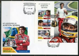 Guinea Bissau 2020 60th Anniversary Of Ayrton Senna Sheet First Day Cover