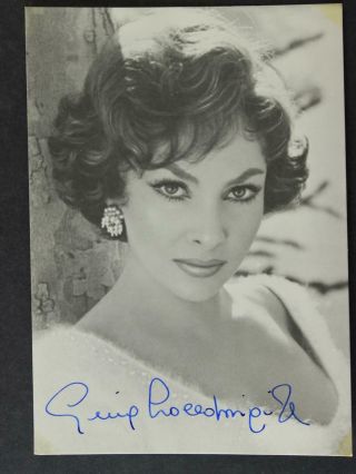 Italian Actress Gina Lollobrigida Autograph 4 X 6 Photograph