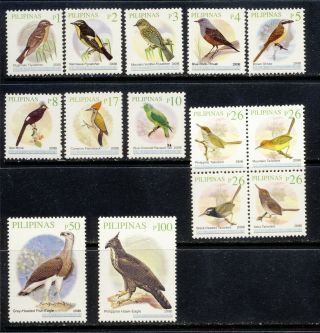 Philippines Bird Set Sc.  3201 - 14 Mnh Vf Complete 37.  85