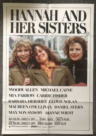 Hannah And Her Sisters - Australian One Sheet Poster - Woody Allen - Mia Farrow