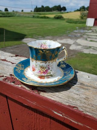 Exquisite Hammersley Teacup And Saucer Set Floral Rose Garden Teacup With Gold
