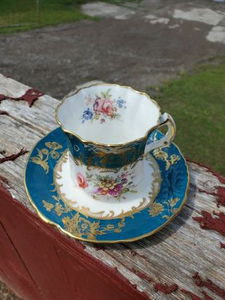 EXQUISITE Hammersley Teacup and Saucer set Floral Rose Garden Teacup with Gold 3