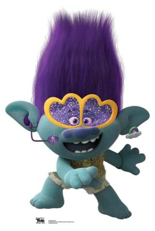 Branch With Heart Glasses Official Trolls World Tour Mini Cardboard Cutout