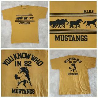 Vtg 80s Paper Thin 50/50 Tshirt Merritt Island Hs Mustangs You Know Who In 1982