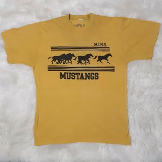 Vtg 80s Paper Thin 50/50 Tshirt Merritt Island HS Mustangs YOU KNOW WHO IN 1982 2