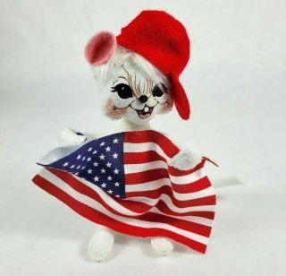 Annalee Dolls 2014 4th Of July 6in Patriotic Boy Mouse Plush Large Flag