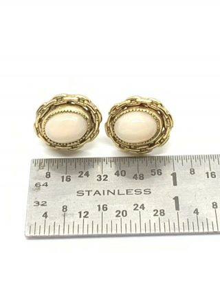 Antique Vintage Art Deco Style 12k Gold Filled GF Angelskin Coral Earrings 3.  7g 2