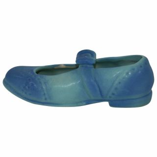 Van Briggle Pottery 1940s Blue Novelty Buckle Shoe Planter 2