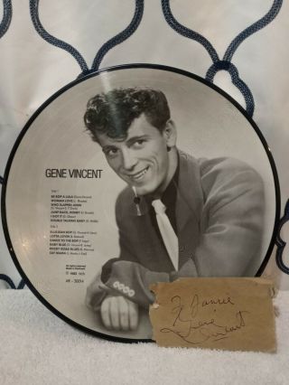 Gene Vincent.  Vintage Fifties In Person Hand Signed Autograph With Image.  Rare