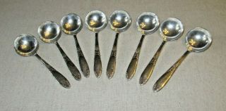 Vtg National Silver Co King Edward Silverplate Soup Spoons (8) No Mono 1950s