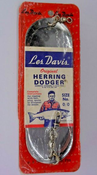 Vintage Les Davis Herring Dodger Size No.  0/0,  Silver