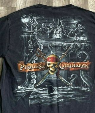 Vintage Pirates Of The Caribbean Disney Movie Double Sided Men 