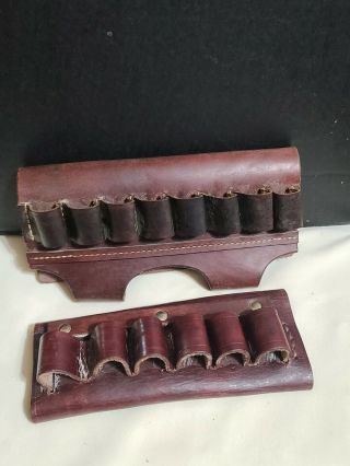2 Vintage Leather Shotgun Shell Holders