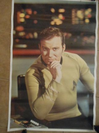 Vintage Large Poster Captain Kirk 1976 Star Trek,