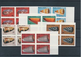[g388519] Wallis Fut 1983 Shells Good Set Vf Blocks Of 4 Mnh Imperf.  Stamps