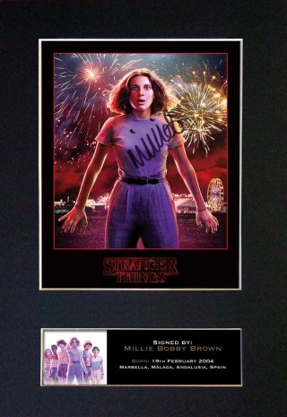 Stranger Things Millie Bobby Brown Autograph Mounted Signed Photo Reprint 832