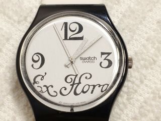 Vintage Swatch Ag 1994 Swiss Made Quartz Watch Black White Ex Hora Unisex