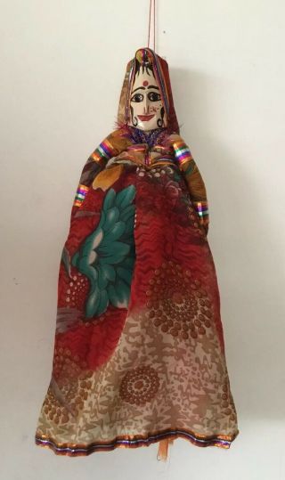 Colourful Female Indian Wooden Puppet Doll