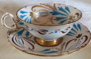 Vintage Royal Chelsea “blue Bird” Tea Cup And Saucer Cond
